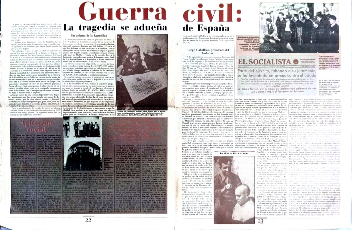 "El Socialista", el órgano central del Partido Obrero (PSOE), dedicado a conmemorar el centenario de la publicación y a recordar el periodo histórico entre 1931 y 1939 (desde la proclamación de la República hasta el fin de la Guerra Civil).