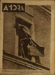 Medellín. Revista AHORA. En portada. El tremendo descalabro sufrido en Medellín por la columna rebelde que formaban en gran parte moros y legionarios. Frente de Extremadura.